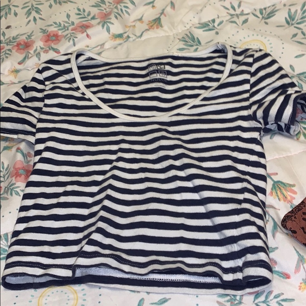 Cropped striped shirt